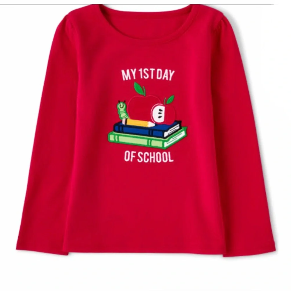 Gymboree Embroidered First Day Of School Long Sleeve Top